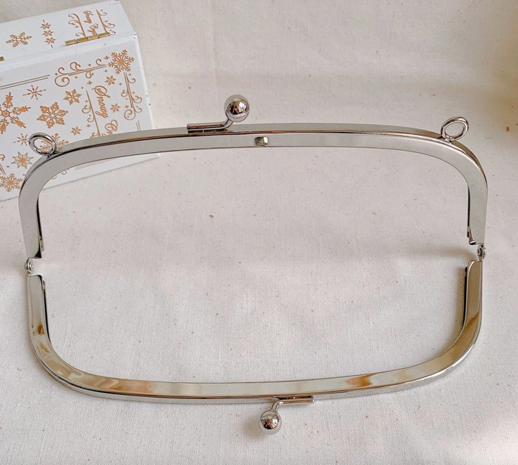 24cm x 8cm Silver Purse Frame With 2 Loops