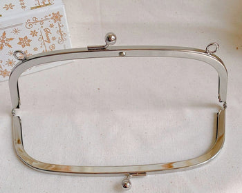 24cm x 8cm Silver Purse Frame With 2 Loops