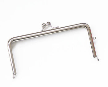 6" Silver Color Purse Frame Glue-In Style 16cm x 7cm