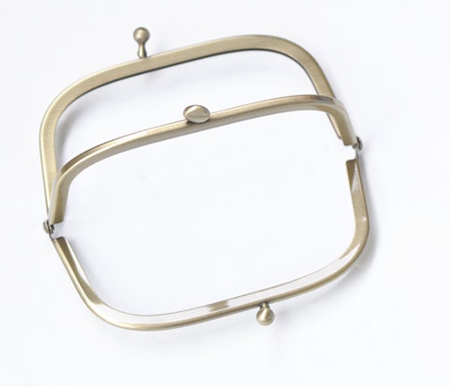 12cm Bronze Purse Frame Bag Hanger Glue In Style Double Pocket