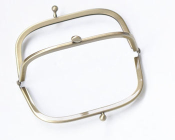 12cm Bronze Purse Frame Bag Hanger Glue In Style Double Pocket