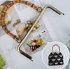 Antique Bronze Purse Frame Natural Bamboo Handle Come With Screws 20cm ( 8")