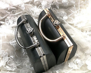 5 Pcs Box Purse Frame Clutch Bag With Handle Glue-in Style Light Gold Metal Pick Color