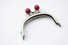 5pcs-10.5cm Bronze Purse Frame With Rose Red Color Wooden Kiss Lock Glue In Style 10.5cm x 5.5cm