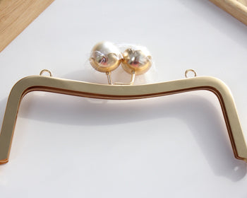20cm (8") Matt Gold Metal Purse Frame Clutch Bag Purse Frame With Screws