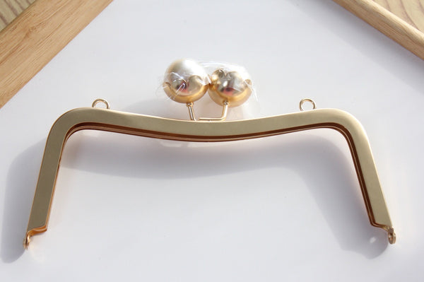 20cm (8") Matt Gold Metal Purse Frame Clutch Bag Purse Frame With Screws