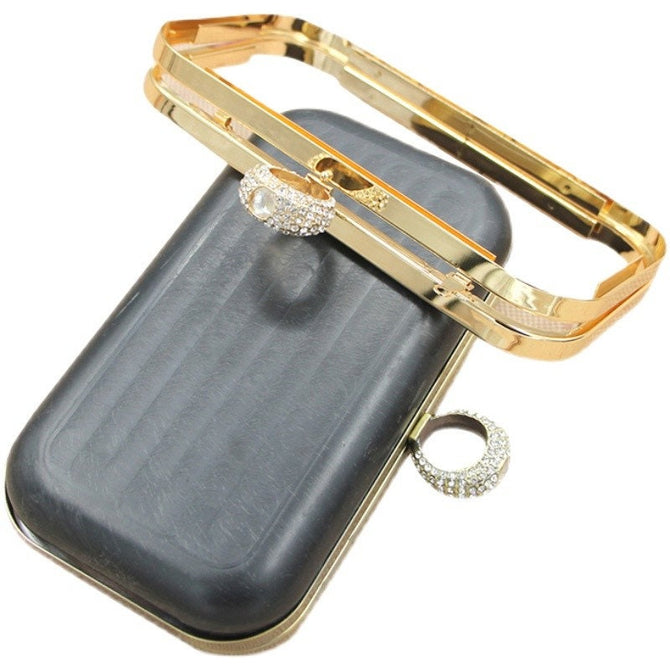 18cm ( 7") Box Purse Frame Clutch Bag Light Gold / Silver Glue-In Purse Frame