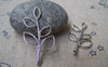 10 pcs Antique Silver Cut Out Tree Leaf Twig Connector Charms A1090