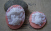 6 pcs of Resin Oval Cat Cameo Cabochon Pink 28x37mm A4024