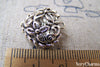10 pcs of Antique Silver 3D Filigree Flower Heart Pendants 18x20mm A910