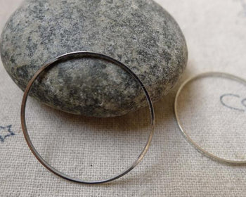 50 pcs Platinum White Gold Seamless Rings 25mm A5536