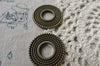10 pcs Antique Bronze Coiled Round Ring Pendant Charms 27mm A6617