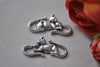 Antique Silver Cat Connector Wool Ball Charms Set of 10 A7910
