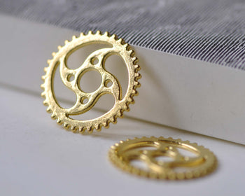 20 pcs Gold Gear Connector Mechanical Watch Movement Pendants A7915