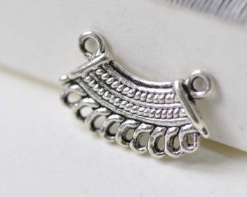 Chandelier Earring Antique Silver Fan Connectors Set of 20 A7920