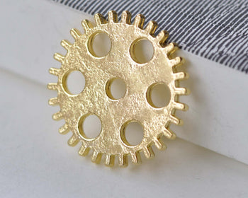 20 pcs Gold Gear Connectors Mechanical Watch Movement Charms A7916