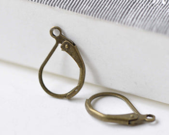 Antique Brass Leverback Earwire Findings Set of 40  A7903