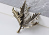 10 pcs Antique Bronze Large Folded Maple Leaf Charms Pendants A7924