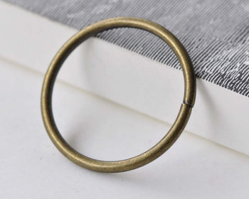 Large 40mm OD Jump Ring Antique Bronze Circle 8gauge Set of 10 A7929