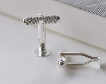 Silver Cuff Links Blank With 8mm Pad Set of 10 (5pairs) A7906