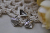 Antique Silver Diamond Charms Hollow Back Set of 30 A7937