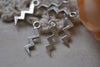 Antique Silver Small Lightning Bolt Charms 5x16mm Set of 20 A7939