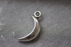 10 pcs Silver Crescent Moon Charms Antiqued Finish 14x31mm A7932