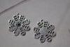 Heart Flower Charms Antique Silver Snowflake Pendants Set of 10 A7936