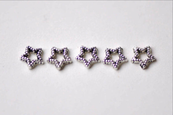 100 pcs Antique Silver Tiny Star Spacer Bead Caps 4.8mm A7944