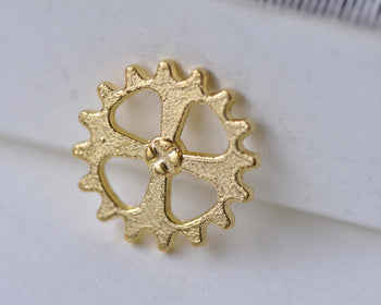 Gold Small Gears Charms 14mm Set of 20 A7947