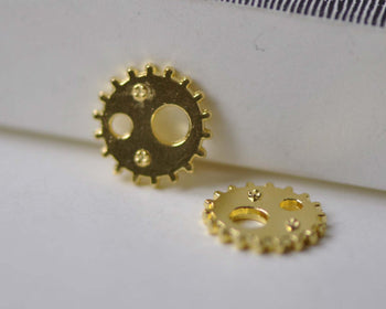 20 pcs Gold Gears Charms Small Mechanical Watch Movement A7952
