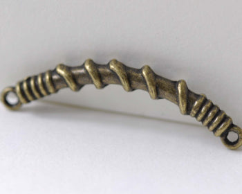 Antique Bronze Curved Twist Bar Connector Link 30mm Set of 30 A7970