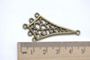 10 pcs Antique Bronze Rhombus Chandelier Earring Pendant A7990
