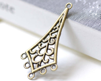 10 pcs Antique Bronze Rhombus Chandelier Earring Pendant A7990