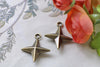 Antique Bronze Four Pointed Star Charm Pendants Set of 10 A8004
