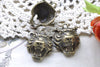 Antique Bronze 3D Tiger Head Skull Charm Pendants Set of 10 A8006