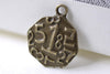 Antique Bronze Steampunk Arabic Number Plate Charms Set of 20 A8010