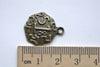 Antique Bronze Steampunk Arabic Number Plate Charms Set of 20 A8010