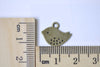 Flat Baby Bird Charms Antique Bronze Dotted Sparrow Set of 20 A8018
