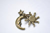 Antique Bronze Celestial Kit Sun Moon Star Sky Charms Set of 10 A8023