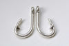 Antique Silver Fish Hook Charms Fishing Hook Pendants  Set of 10 A8029
