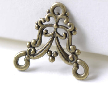 Chandelier Earring Antique Bronze Connector Set of 20 A8016