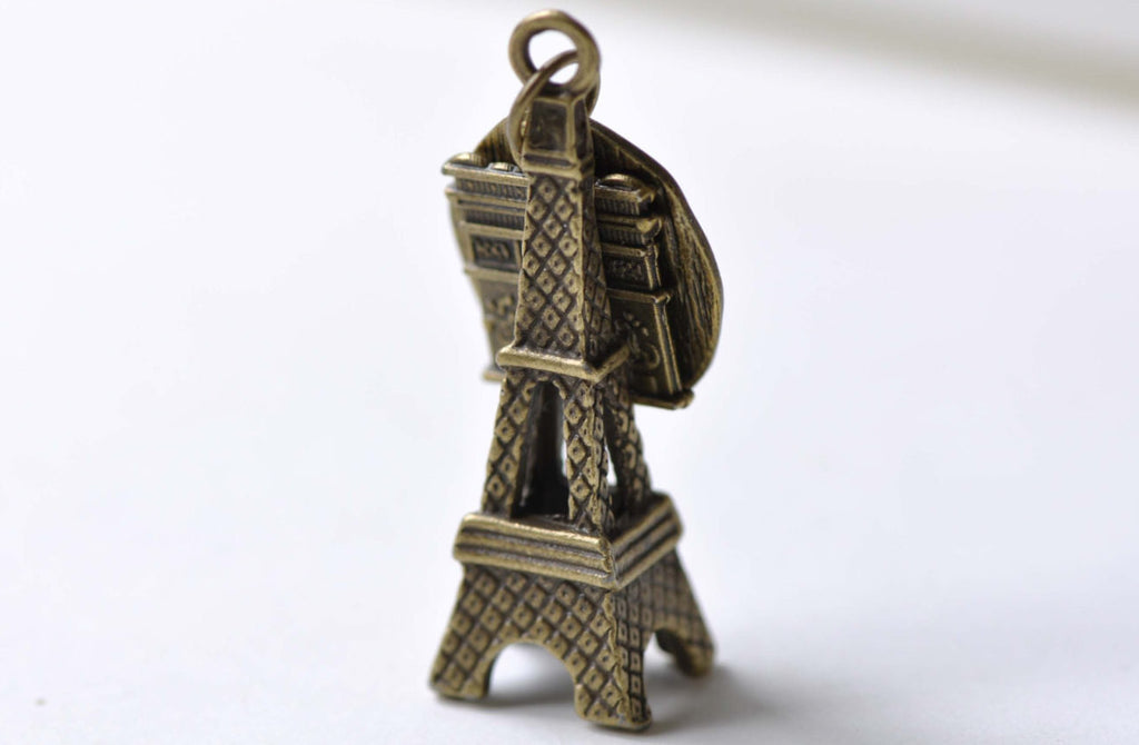 10 pcs Antique Bronze Eiffel Tower Triumphal Arch Pendants A8019