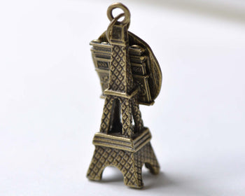 10 pcs Antique Bronze Eiffel Tower Triumphal Arch Pendants A8019