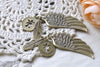 Antique Bronze Angel Feather Wing Kit Charms Set of 10 A8020