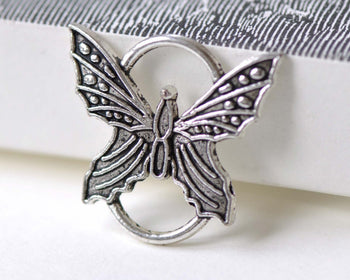 Butterfly Connector Ring Bracelet Component Charms Set of 10 A8032