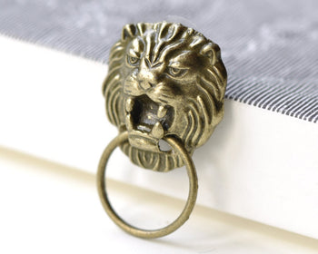 Lion Head Ear Stud Door Knocker Earring Posts Set of 10 A8035