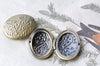 4 pcs Picture Locket Striped Grape Leaf Branch Oval Photo Locket A8042