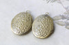 4 pcs Picture Locket Striped Grape Leaf Branch Oval Photo Locket A8042