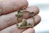 Antique Bronze Filigree Bird Cage Charms  25x26mm Set of 10 A8051